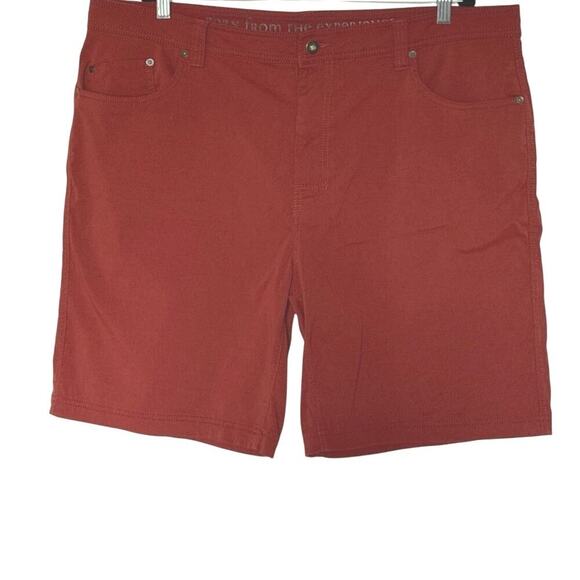 Prana Mens Brion Short 9” Inseam Sz 42 in Brick Red Hiking Outdoors Lightweight - Picture 2 of 8